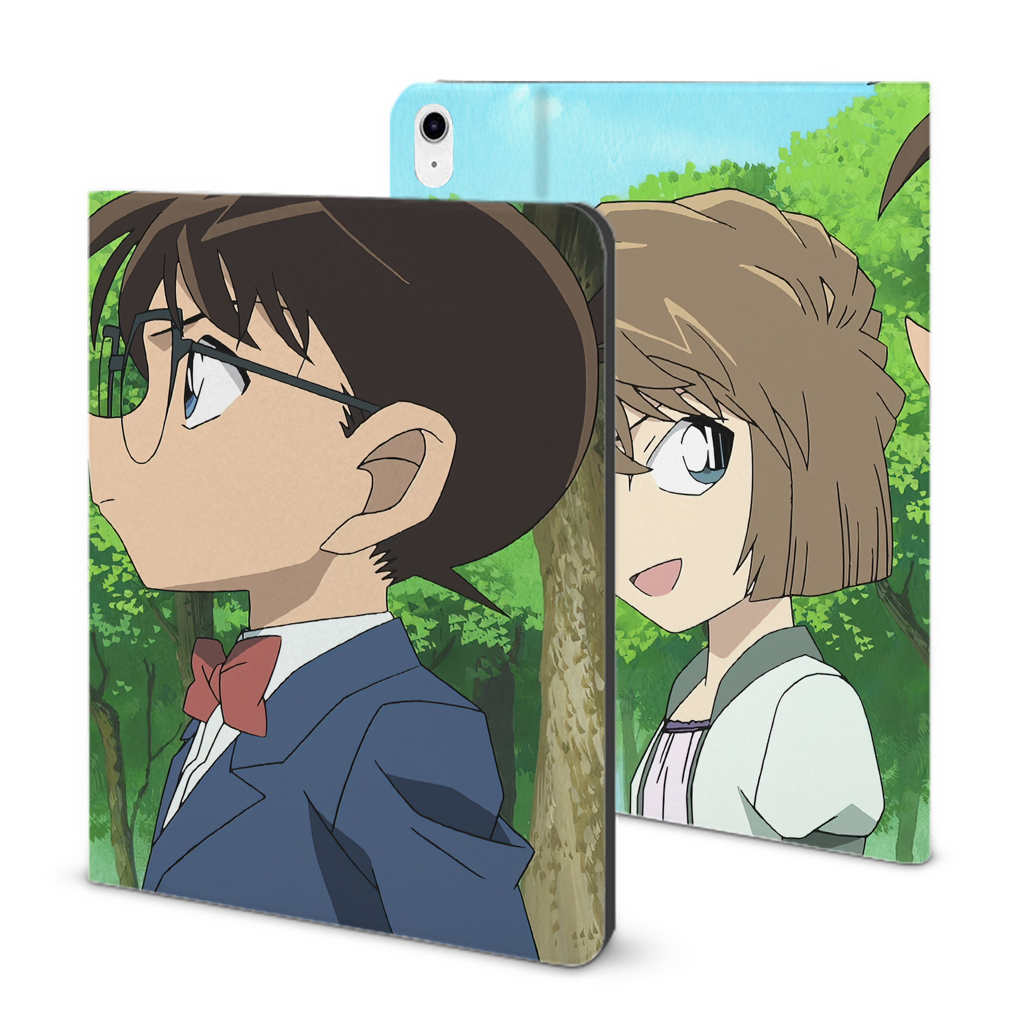 （画像用） 名探偵コナン Detective Conan IPad ケース ブック型 PUレザー TPU 耐衝撃 軽量 薄型 ペン収納なし 全面保護 IPad 各モデル対応